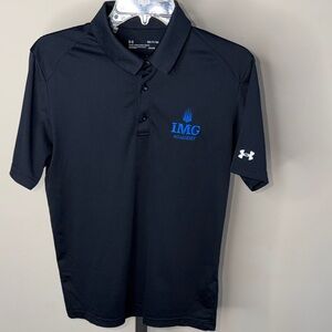 EUC IMG Academy Under Armour Performance Black Polo Small
